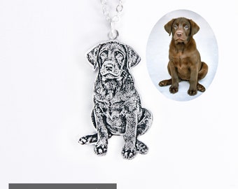 Custom Dog Portrait Necklace, Personalized Pet Photo Necklace, Pet Memorial Necklace, Picture Necklace, Personalized Gift, Mother Day Gift