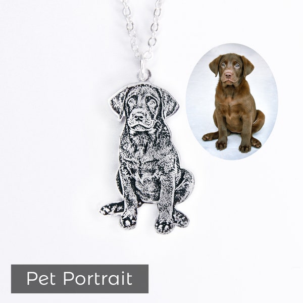 Custom Dog Portrait Necklace, Personalized Pet Photo Necklace, Pet Memorial Necklace, Picture Necklace, Personalized Gift, Mother Day Gift