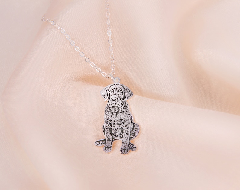 Custom Pet Portrait Necklace, Personalized Pet Photo Necklace, Pet Memorial Necklace, Picture Necklace, Personalized Gift, Christmas Gift image 3