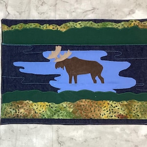 Moose in Lake placemats style #1: Hearth and Home collection