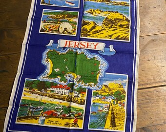 torchon souvenir vintage en jersey de pur lin.