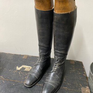 WW1 leather Officers boots with original boot lasts.