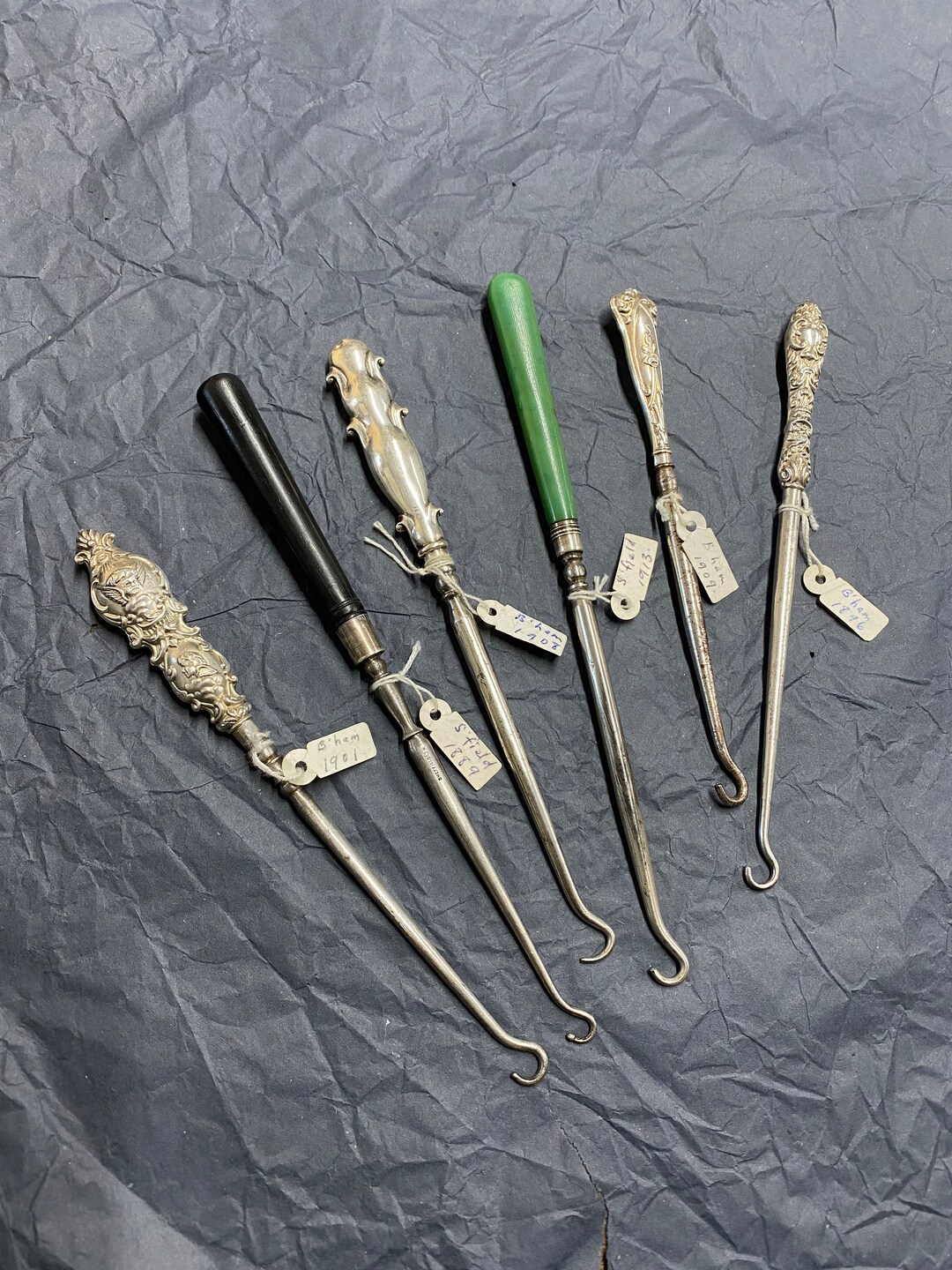 Antique Button Hook. Sterling Silver Handles to 4 of These. Dating From