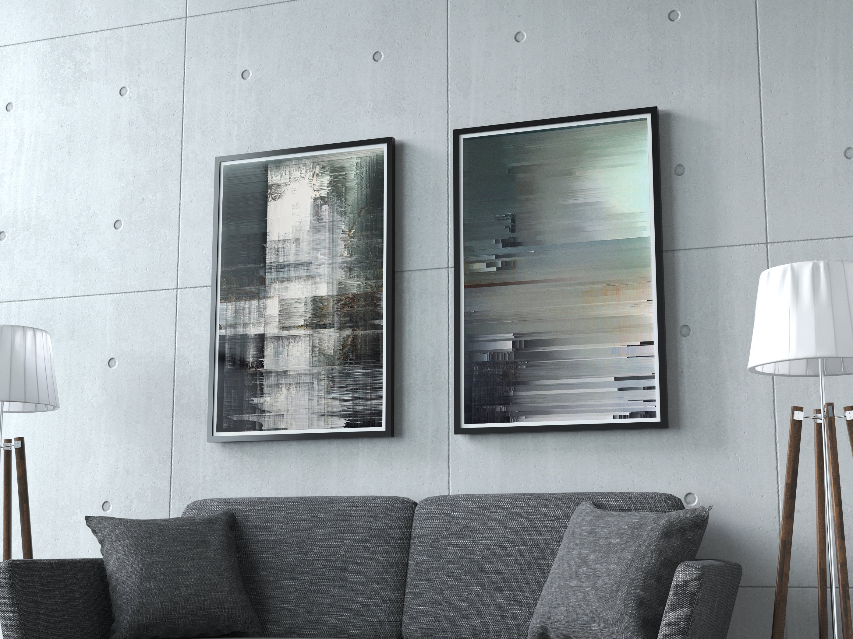 Fine Art Print set of 2 // Glitch 72 untitled Abstracted Etsy UK