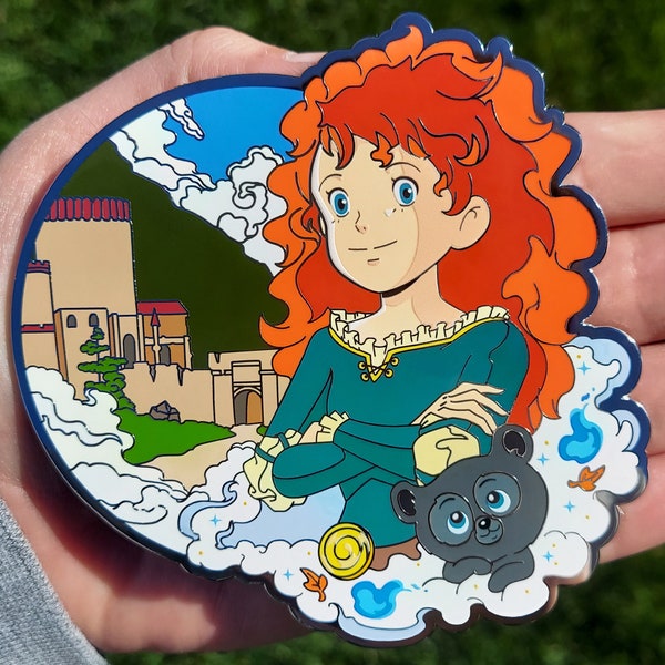 Merida Ghibli Princesses Fantasy Pin Studio Ghibli Pin Merida Pin Bear Pin Princess Pin