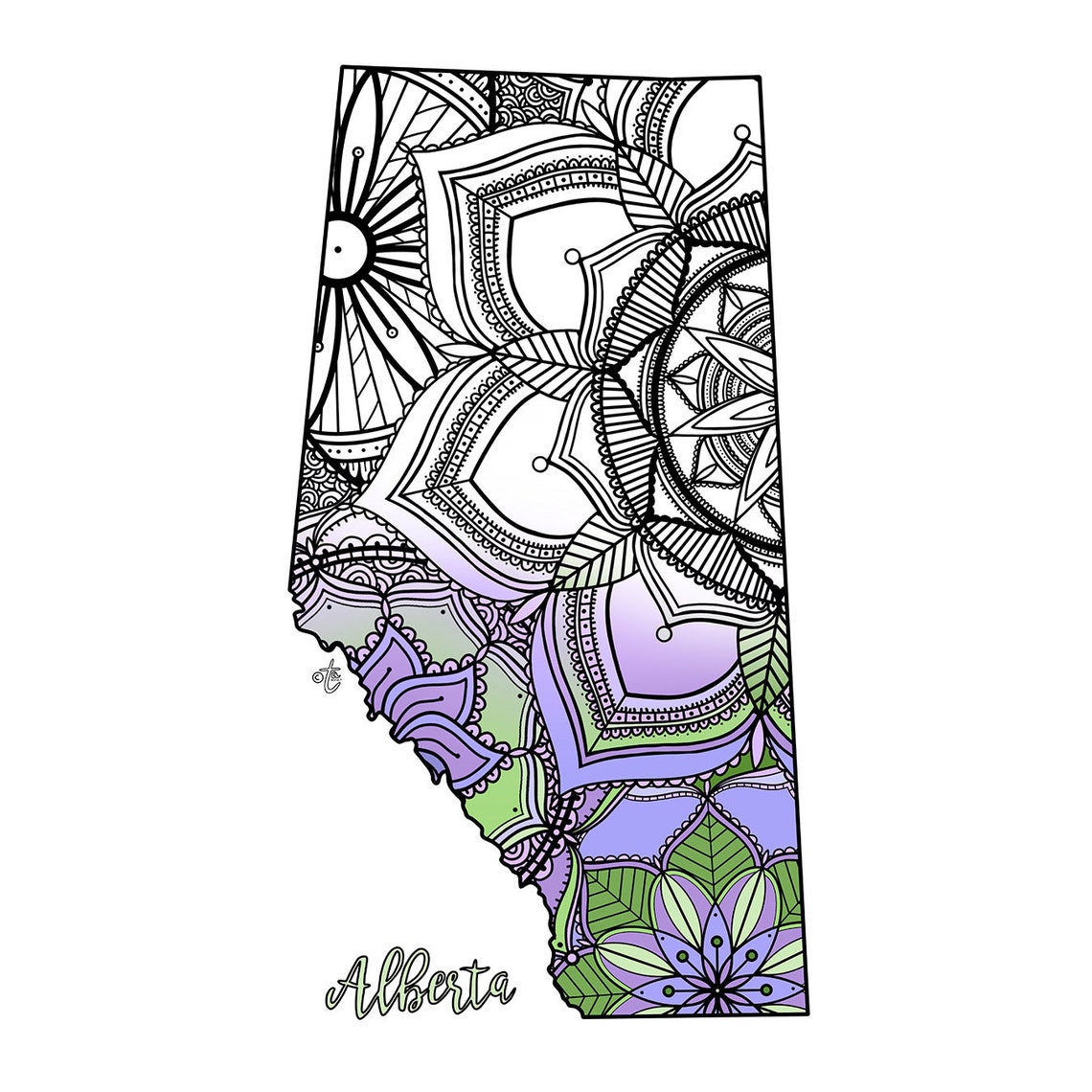 Alberta Canada Province Map Printable Coloring Page Coloring | Etsy