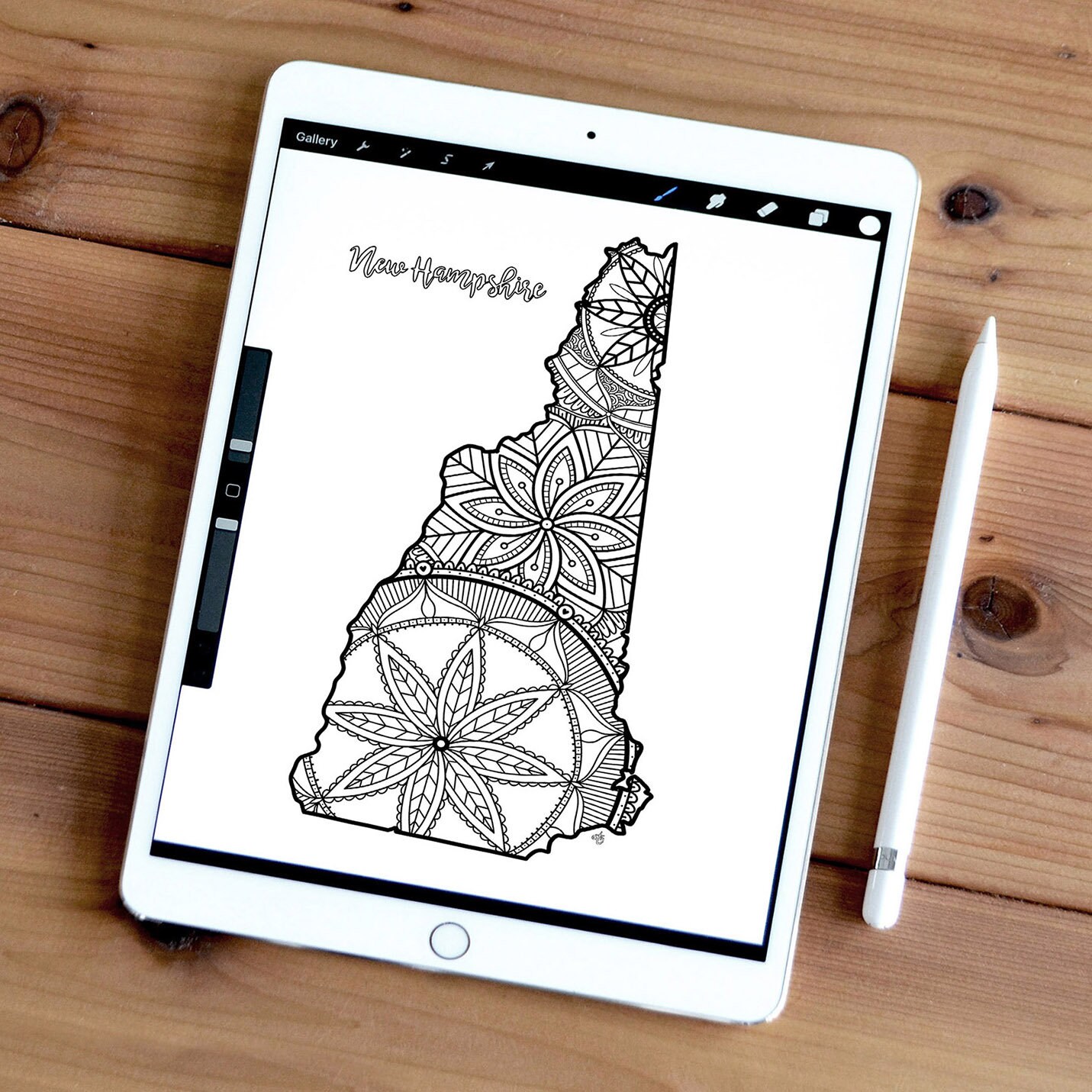 New Hampshire USA State Map Printable Coloring Page Coloring | Etsy