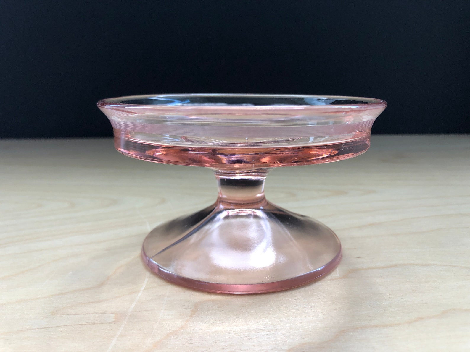 Rare pink depression glass footed candy / dessert dish / Etsy