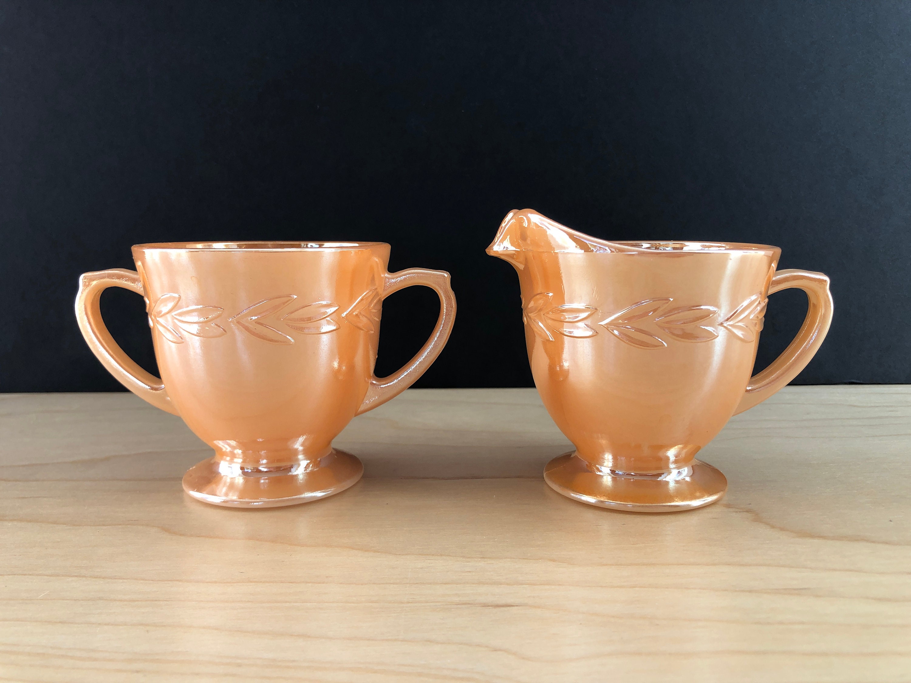 Fire King Jadeite Creamer and Sugar - Etsy