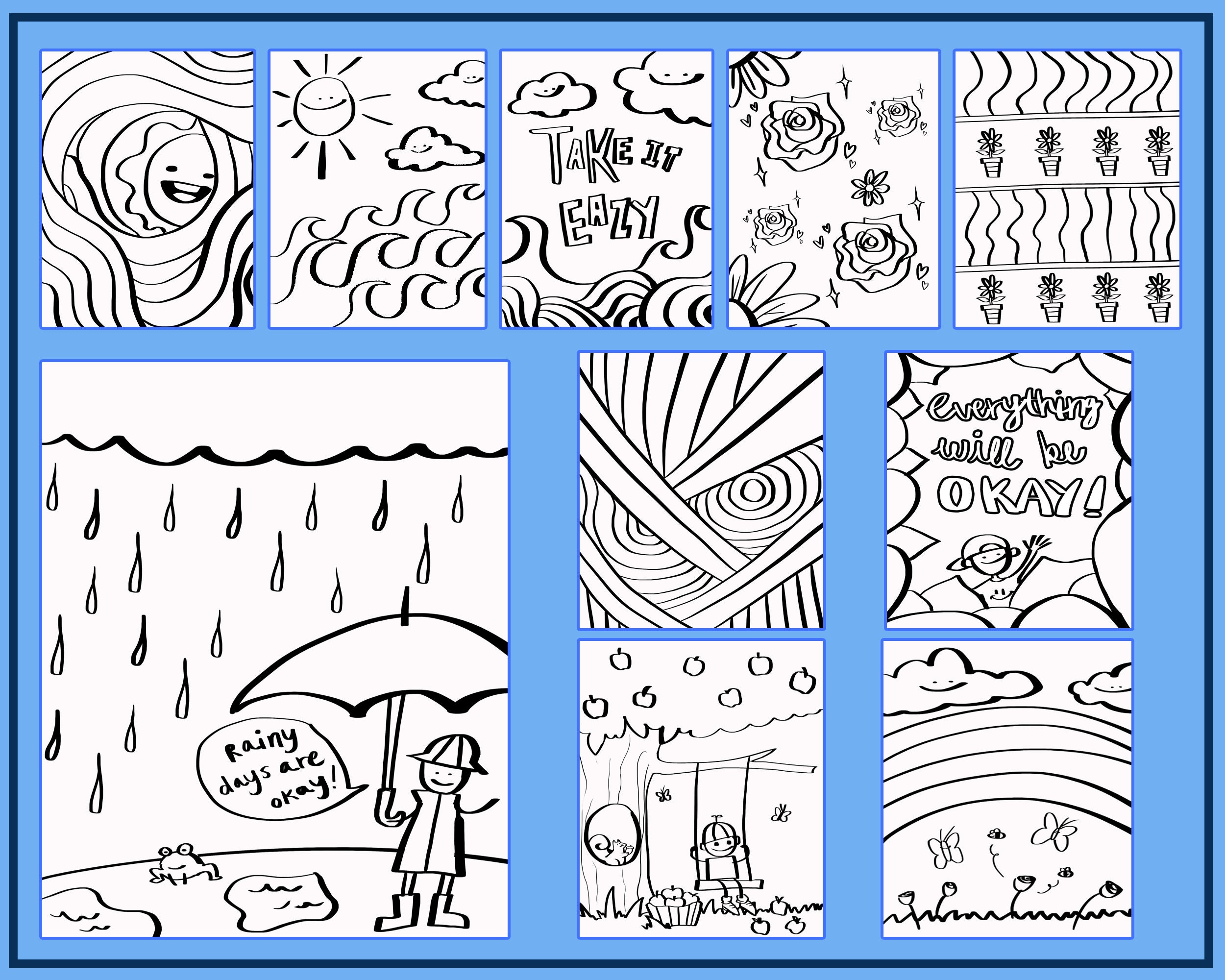 Printable PDF Coloring Pages: Calming Kiddos All | Etsy
