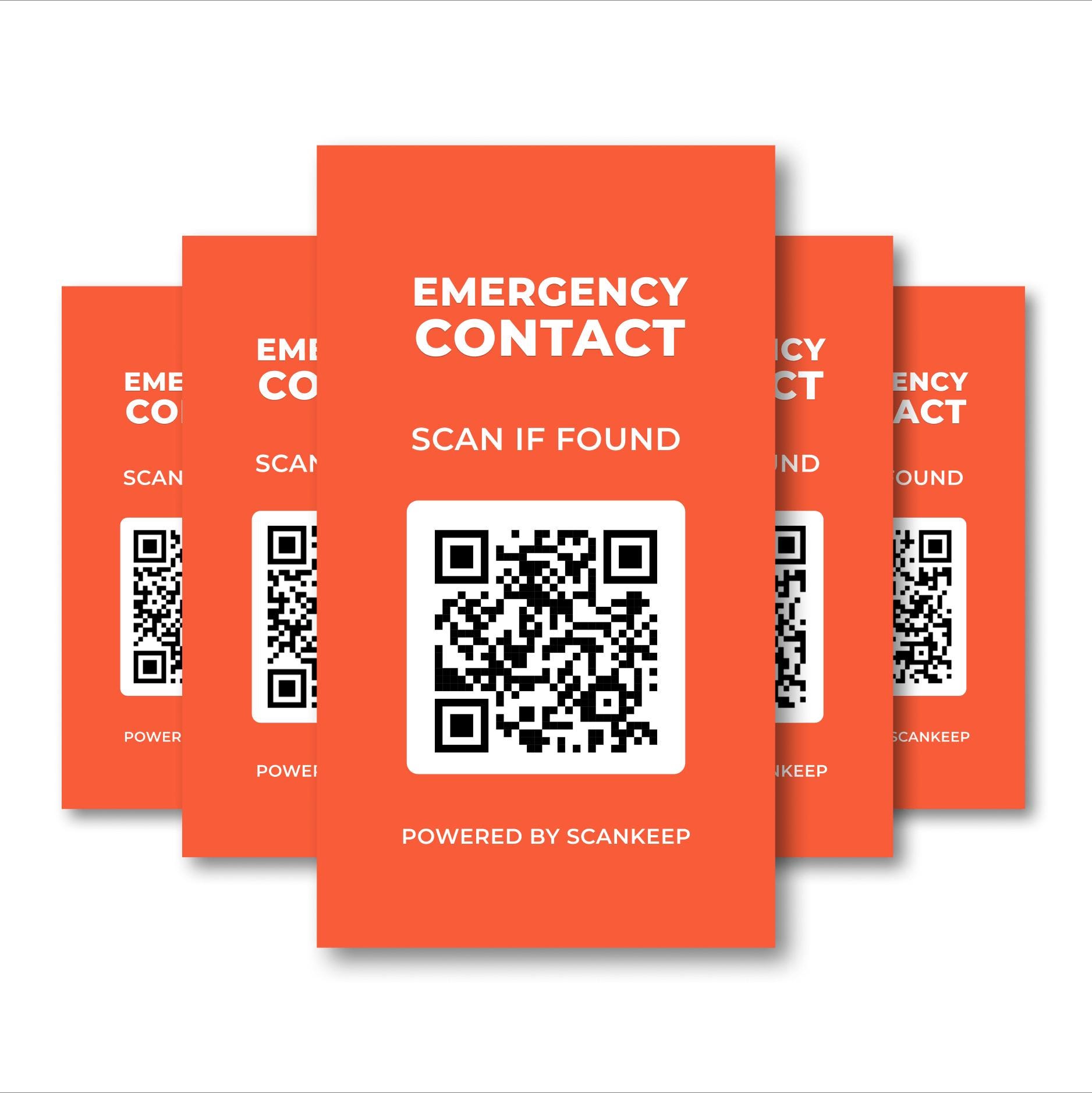 10 Unique Emergency Contact QR Code Cards for Wallet, Luggage Tag ...
