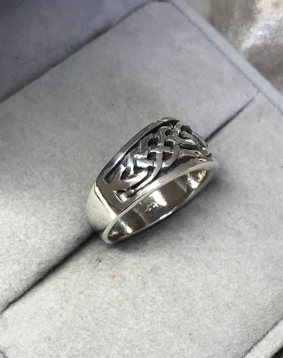 Solid Silver Celtic Knot Ring, Sterling Silver Ce… - image 5