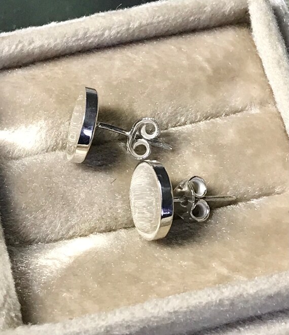 Sterling Silver Disc Studs, Solid Silver Circle S… - image 2