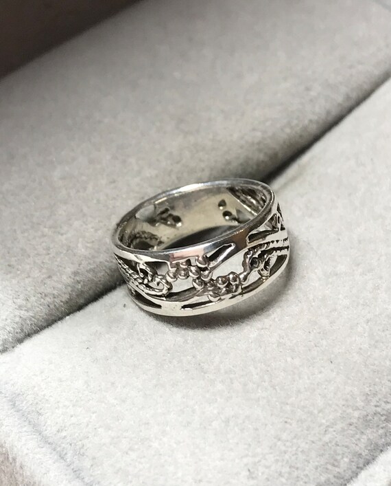 Leaf Ring, Sterling Silver Pinky Ring, Delicate F… - image 2