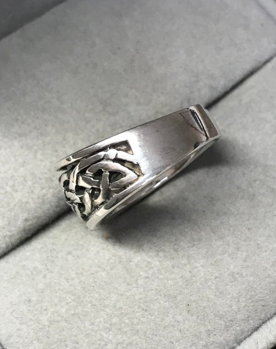 Solid Silver Celtic Knot Ring, Sterling Silver Ce… - image 6