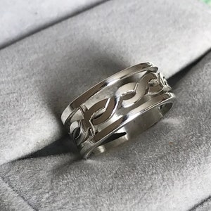 Sterling Silver Celtic Knot Ring, Solid Silver Celtic Band Ring