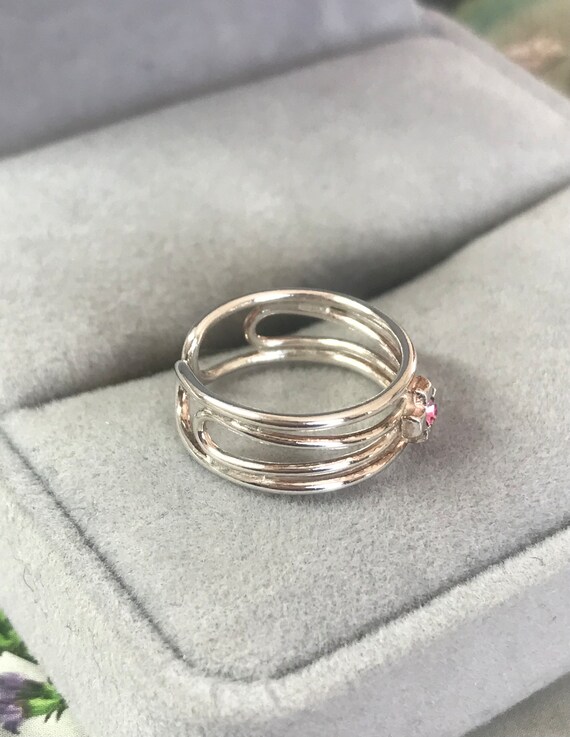 Pretty Cross Adjustable Ring, Sterling Silver Sma… - image 3