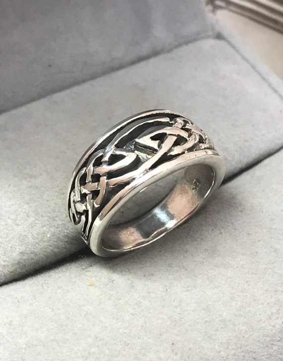 Solid Silver Celtic Knot Ring, Sterling Silver Ce… - image 3