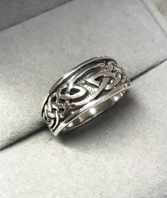 Solid Silver Celtic Knot Ring, Sterling Silver Ce… - image 4