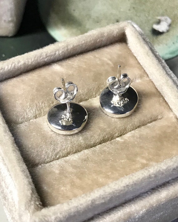 Sterling Silver Disc Studs, Solid Silver Circle S… - image 5