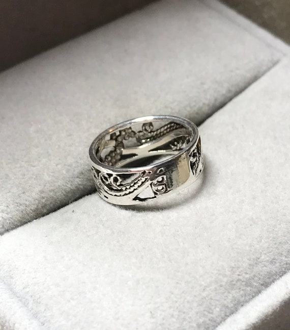 Leaf Ring, Sterling Silver Pinky Ring, Delicate F… - image 6