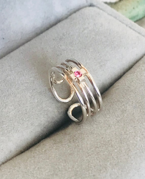 Pretty Cross Adjustable Ring, Sterling Silver Sma… - image 2