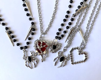 Goth Choker Set: Spider, Heart, Spike - Emo Punk Y2K