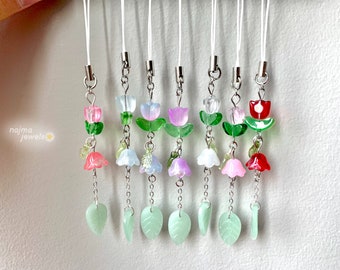Beaded Flower Phone Charm: Cottagecore Y2K Phone Strap