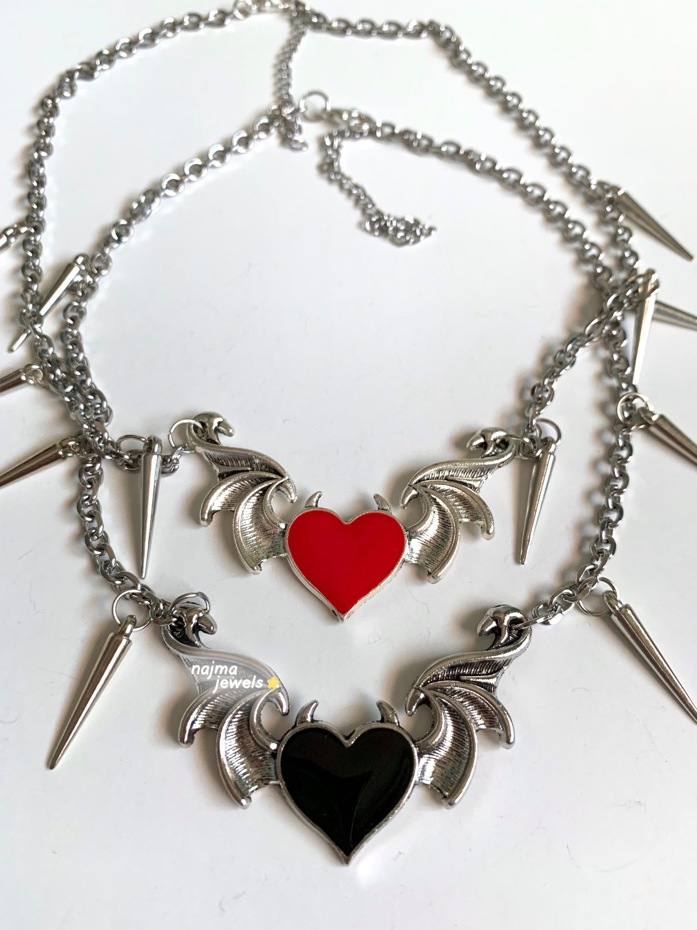 ネックレス・ペンダント Monday Edition _ The ME Heart Chain Necklace Goth Heart Choker, Goth Heart Necklace, Chain Necklace