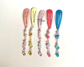 Kawaii Beaded Hair Clip: Pastel Cutecore Y2K Accessory