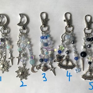 Silver Celestial Alien Y2k Keychain, Space Keychain, Alien Keychain ...