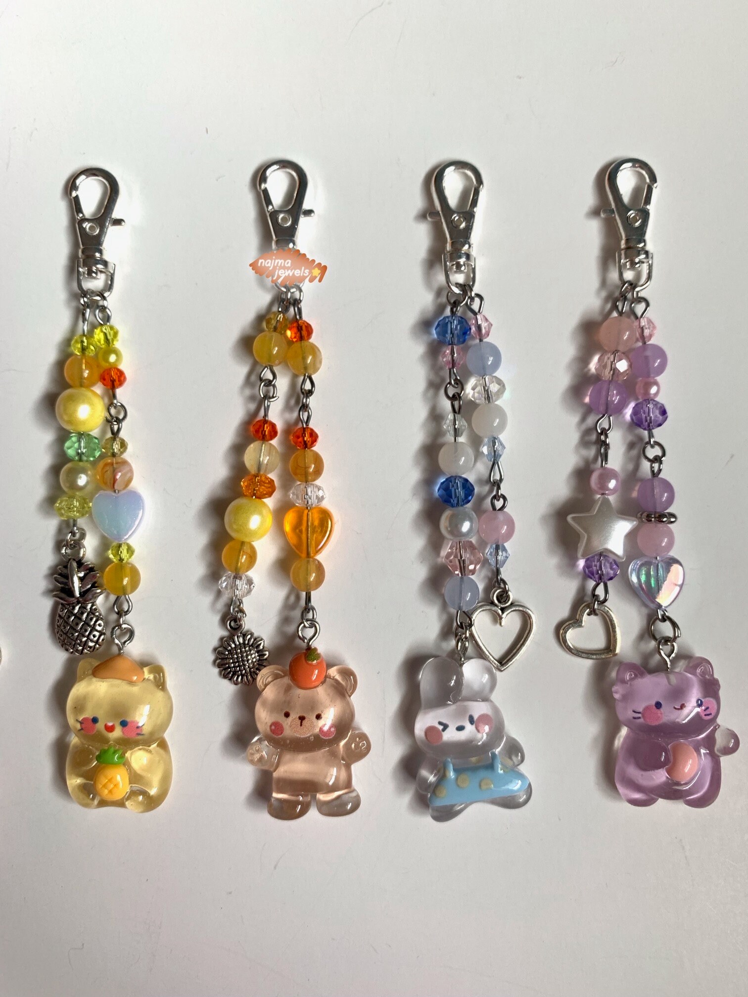 Kawaii Cute Bear Bunny Keychains, Pastel Keychains Y2k Cutecore Cute ...