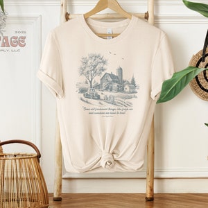 Fresh Air and Sunshine Bella Canvas Short Sleeve Tee, Retro Vintage Old-Fashioned Tee for Her, Simple Minimalist Fall Clothing for Women