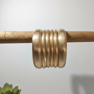 Chunky Gold Metal Bangles Set, Zara style Boho Ethnic Asian Jewelry (Size 2.6) medium