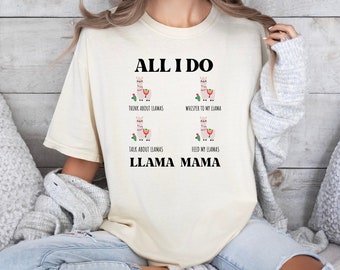 Llama mama, llama gifts for women, llama shirt, llama tshirt, llama birthday, llama lover, llama stuff, Ilama gift women, Llama Tee