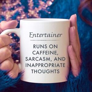 Entertainer Mug, Entertainer Gifts for Men, for Women, Runs on Caffeine, Theater Performer Appreciation Gifts, Birthday Gift for Entertainer