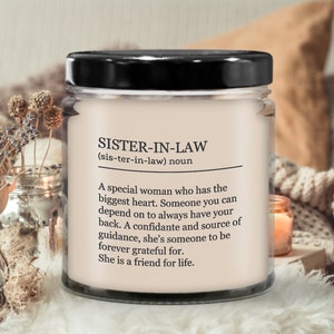 Sister in Law Candle, Sister in Law Gift Christmas, Gift for Sister in Law Birthday, Appreciation Candle, New Sister in Law Wedding Day Gift