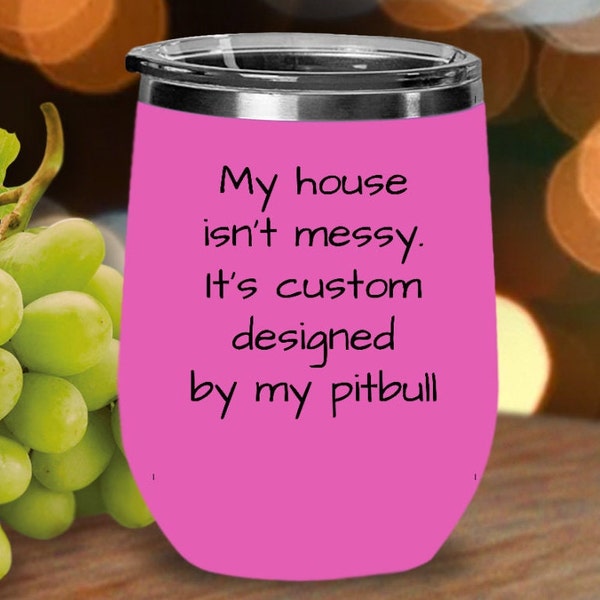 Pitbull wine tumbler, Cute pitbull stuff, Pitbull Mom birthday gifts, Pitbull merch, American pitbull terrier dog gifts for women