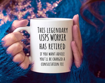 The legend has retired coffee mug, USPS retirement gifts for women, Retired postal worker gifts for men, Departing employee gifts retirement