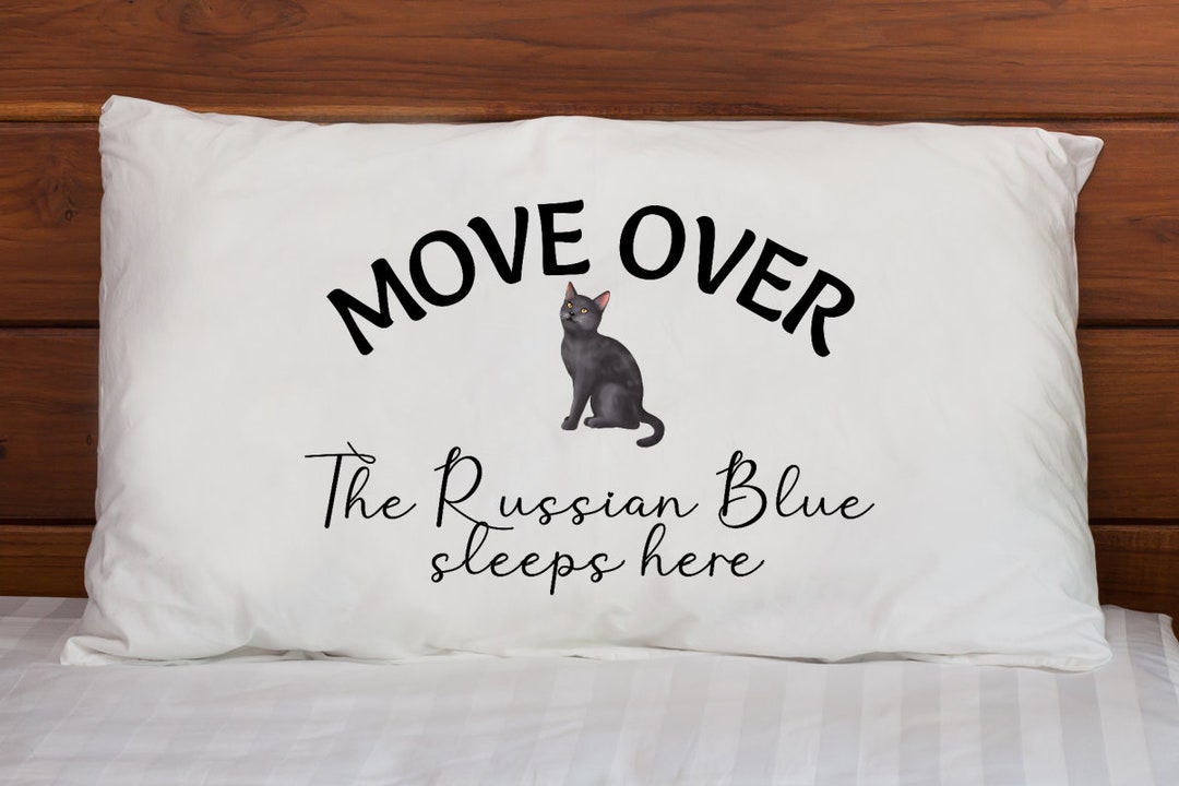 Russian Blue Cat Pillowcase Russian Blue Cat Gifts Cat Mom Etsy