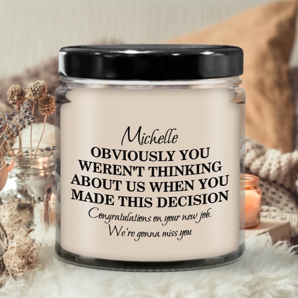 Coworker Leaving Gift, Personalized Goodbye Gift for Boss, Coworker Goodbye Funny Candle, Going Away Gift for Coworker, Secret Pal Gift