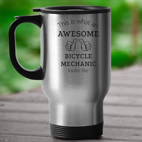 Bicycle Mechanic Travel Mug, Bicycle Mechanic Gifts for Men, Gifts for Someone Who Fixes Bikes, Coworker Appreciation Gifts, Bike Mechanic