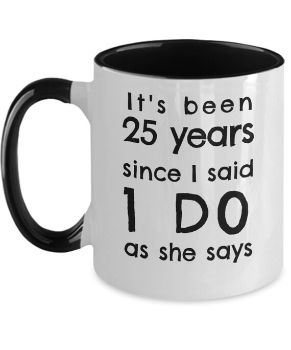 25th Anniversary Mug, 25th Anniversary Gifts for Men, 25th Anniversary Gift  Ideas, 25 Year Anniversary Gifts for Him, Silver Anniversary Mug -   Israel
