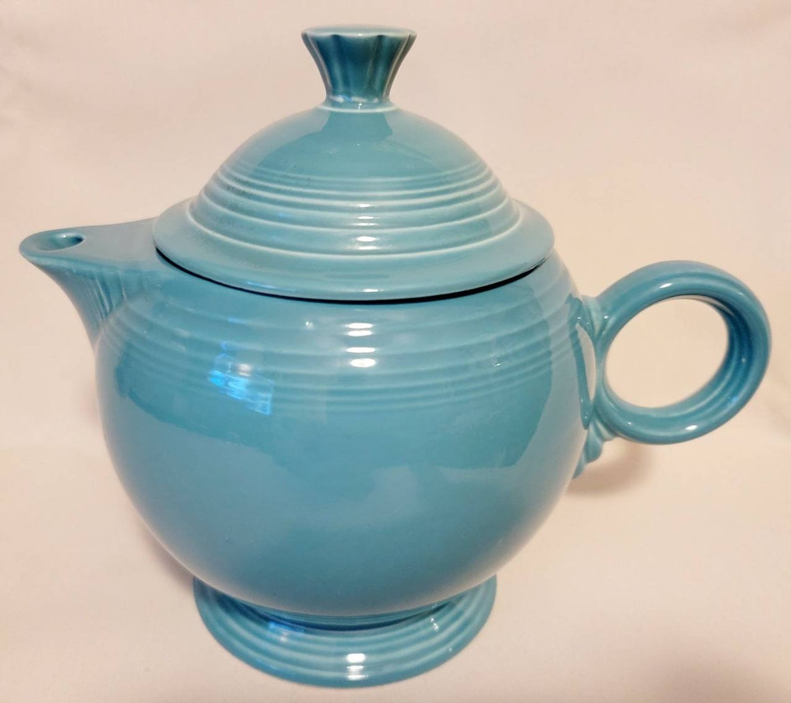 Vtg Fiesta Turquoise Teapot USA FiestaWare Etsy