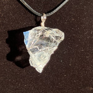 Andara Crystal Clear Monatomic Pendant Necklace with Rainbows