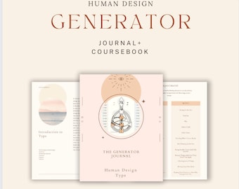 Human Design Generator Journal, Jetzt mit 80 Seiten! | Human Design Diagramm | Human Design Kartenlegung | Lernen Sie Human Design | Typ & Strategie