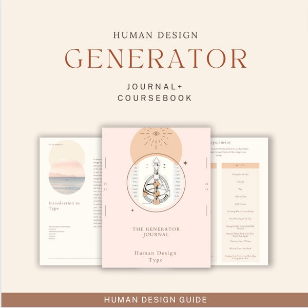 Human Design Generator Journal | Human Design Chart | Human Design Chart Reading | Learn Human Design | Type & Strategy
