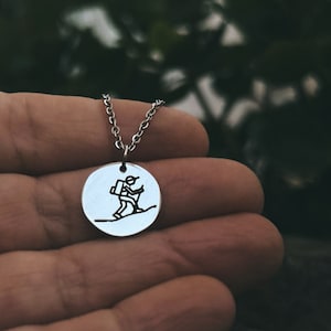 Pendant necklace, HIKER, boy scouts, scout, scouting, mountain, climbing, hiking, excursion, camping, travel, outdoors.