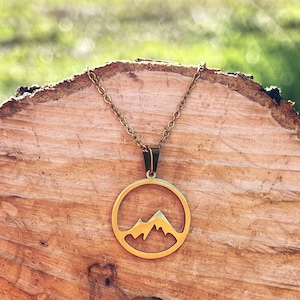 Mountain necklace, mountain pendant, mountain range necklace, mountain jewelry, hiker, trekker, backpacker, hill, HOLY MOUNTAIN.