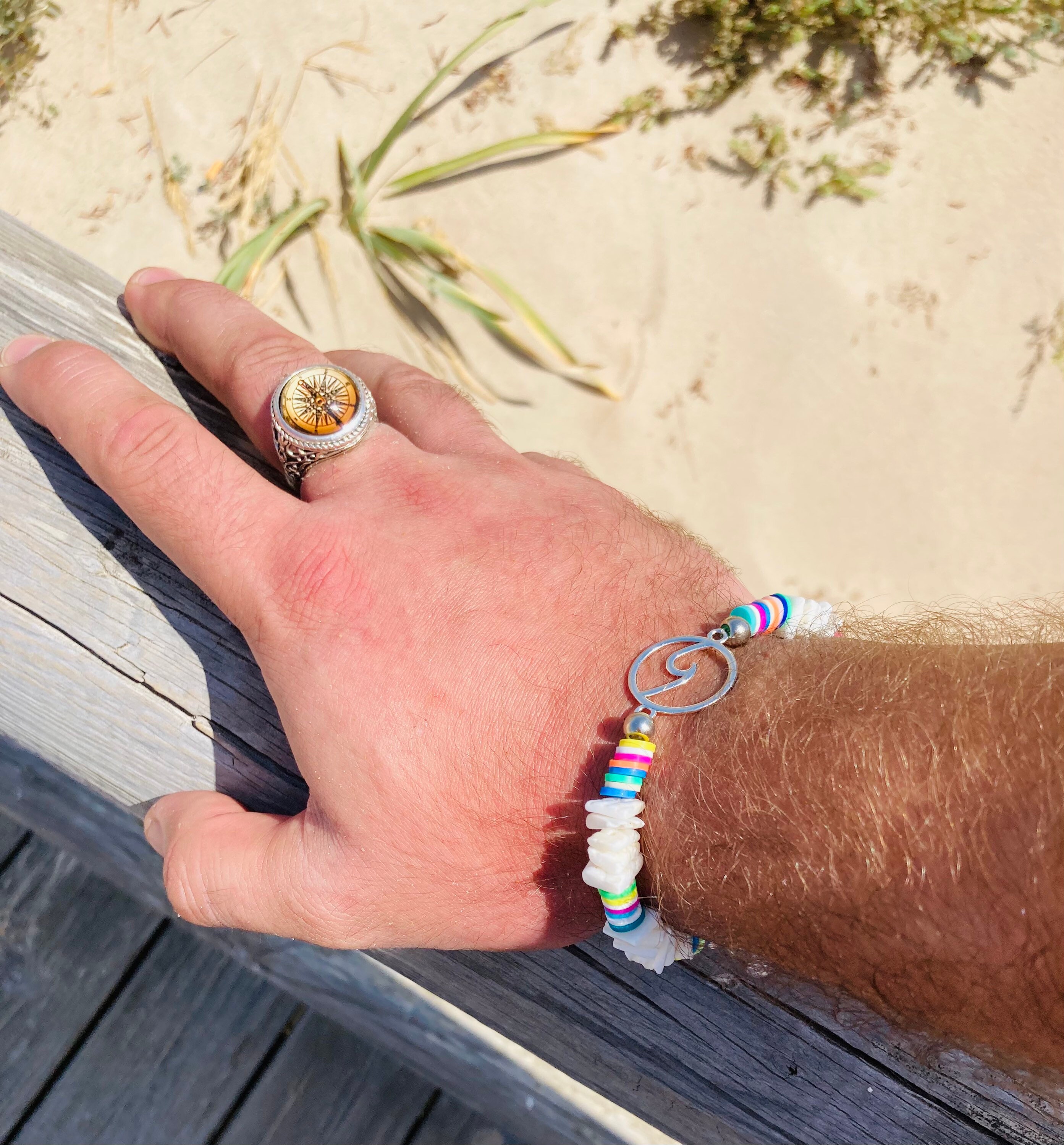 Surfer bracelet.Wave bracelet bead bracelet elastic Etsy